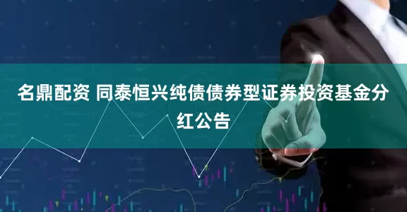 名鼎配资 同泰恒兴纯债债券型证券投资基金分红公告